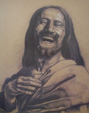Jesus laughing