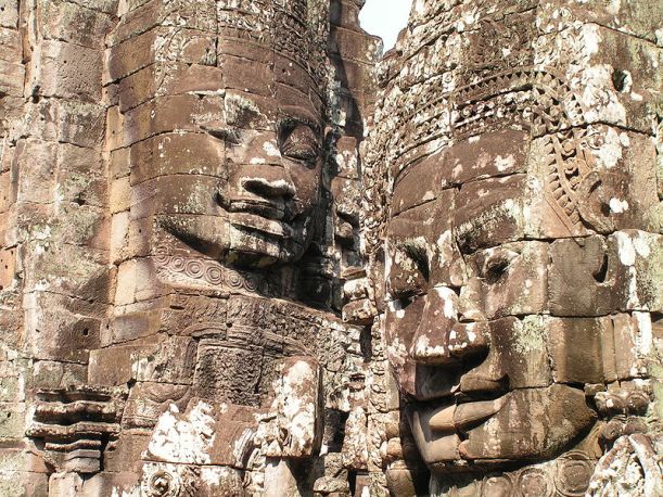 Smiling faces. Angkor Wat complex, Siem Reap, Cambodia.