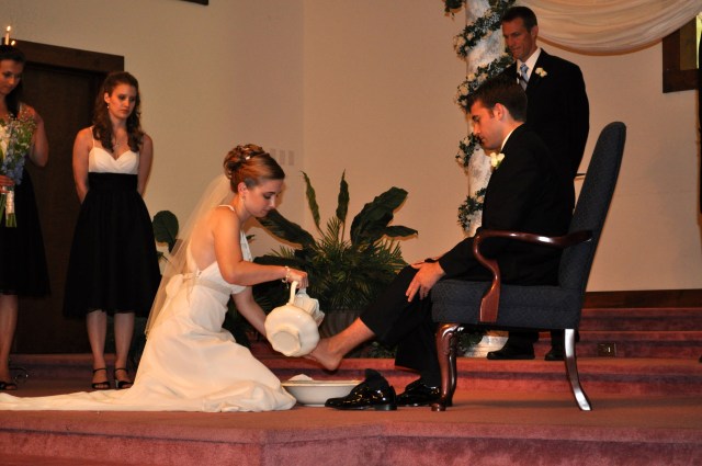Foot-washing at wedding