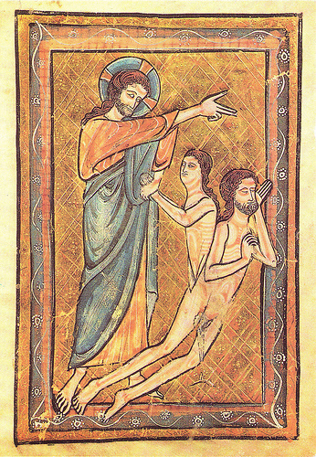 Creation of Eve, medieval illumination