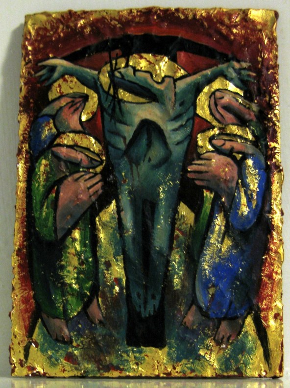 Crucifixion painting by Nicholas Mynheer