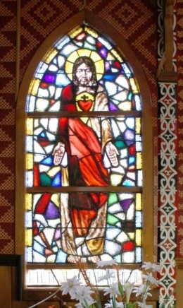 Maori Jesus stained glass