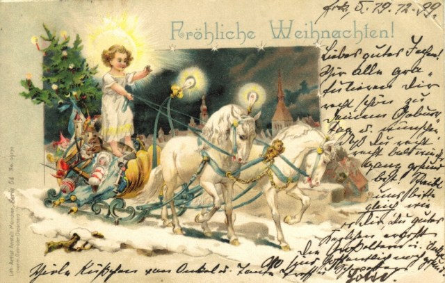 The Christ Child driving a sleigh
