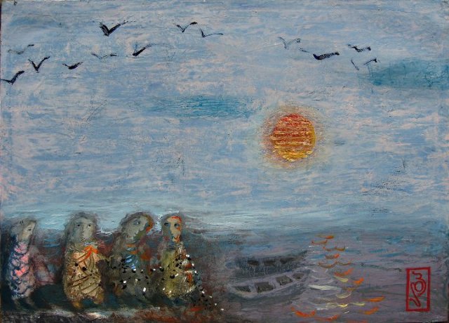 Jesus with his disciples by David Popiashvili